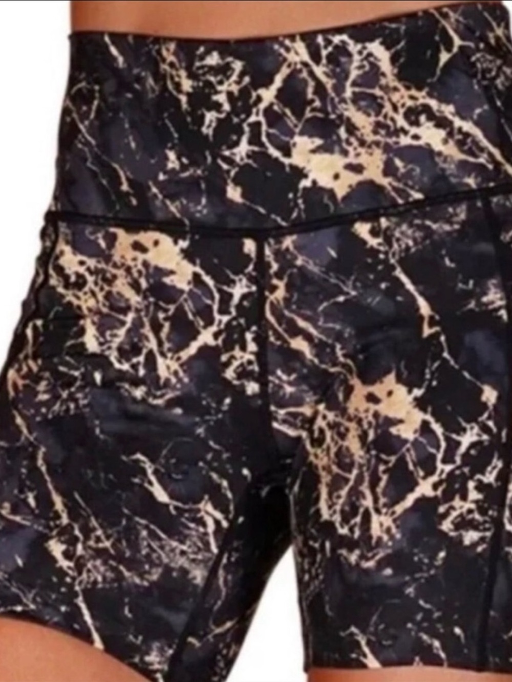 NWOT CVG(Constantly Varied Gear) Black and Gold Marble Shorts